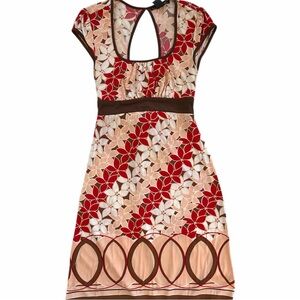 Faith Love Passion Elegant Floral Patterned Babydoll Dress with Cap Sleeves